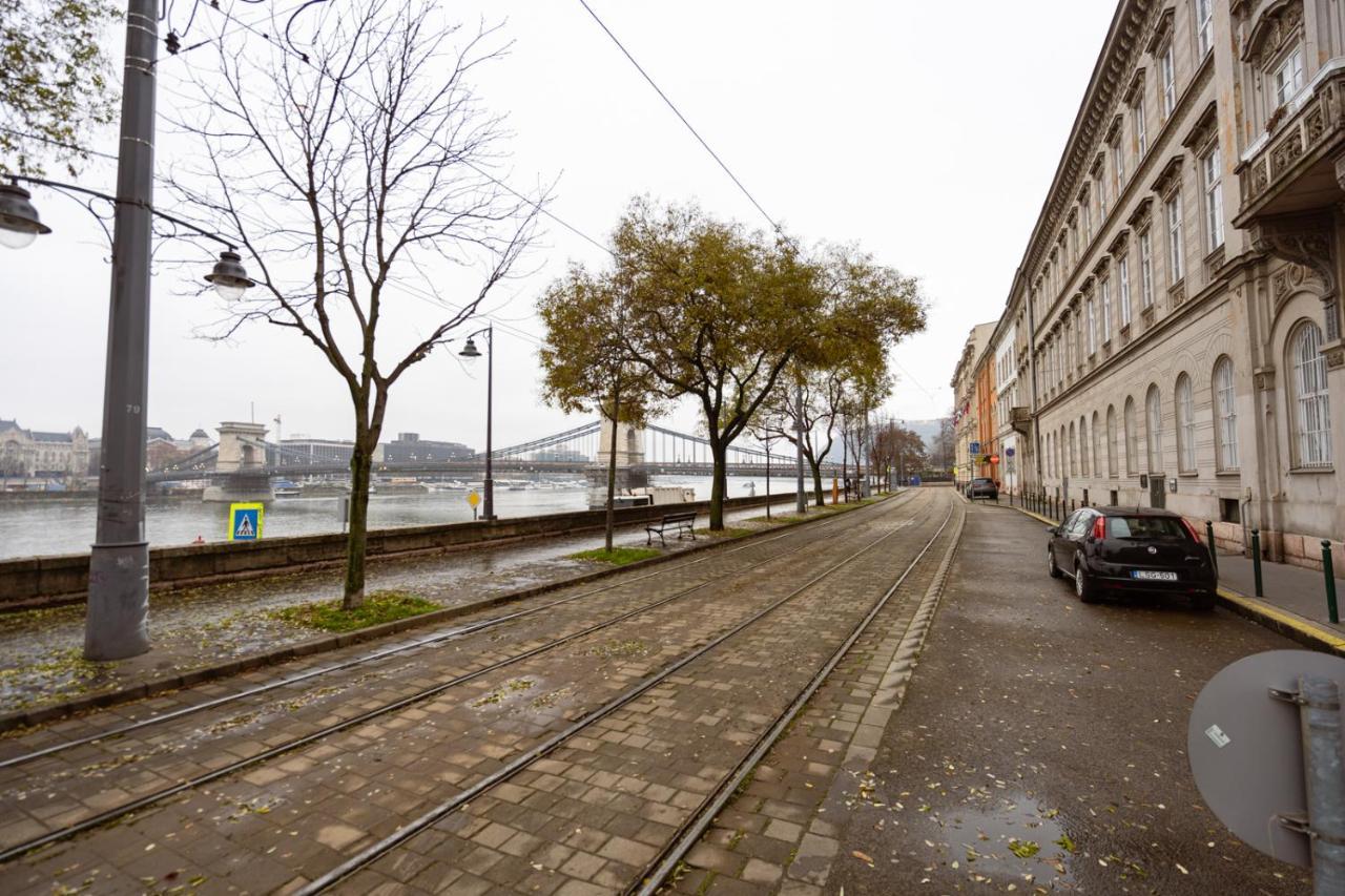 Danube Waterfront View At Chain Bridge Будапеща Екстериор снимка